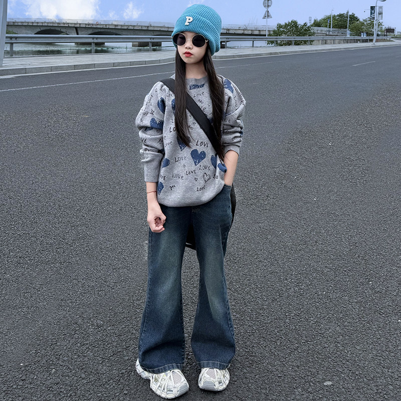 女童套装2025新款儿童洋气时髦韩版针织毛衣牛仔裤两件套春秋装潮,童装/婴儿装/亲子装,套装,淘宝优惠券,粉丝福利购,淘宝优惠卷