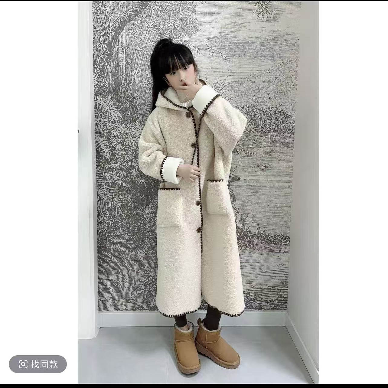 女童韩版风衣外套长款秋冬装