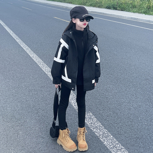 女童工装外套秋冬款2026新款儿童三合一韩版冲锋衣中大童女孩风衣