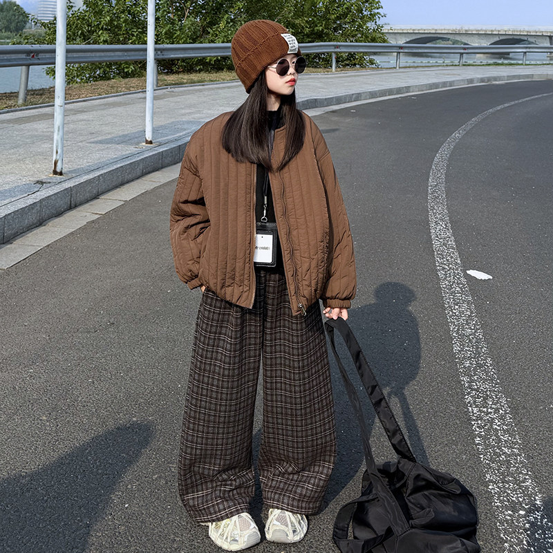女童夹棉外套秋冬2025新款儿童时尚冬装棉服韩版女孩加厚棉衣洋气