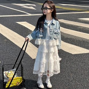 女童2026春秋新款洋气时髦女孩休闲上衣春装韩版儿童牛仔外套