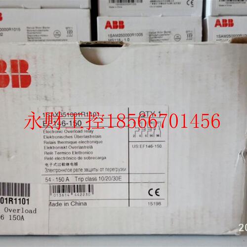 议价全新原装正品ABB 电子式过载继电器EF146-150 ;订货号10￥