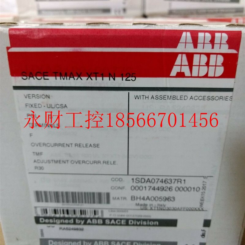 议价全新原装正品ABB 塑壳断路器;XT1N125 TMD32-450 FF 3P￥