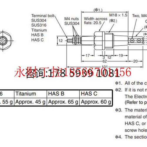 议价全新原装正品欧姆龙液位控制器电极棒BS-1T SUS316￥