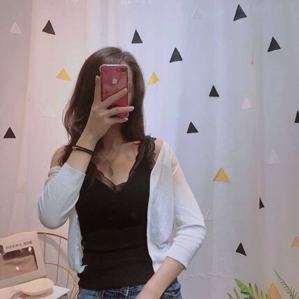 店主推荐！小熊蕾丝加绒背心秋冬季显瘦保暖上衣收腰打底衫吊带