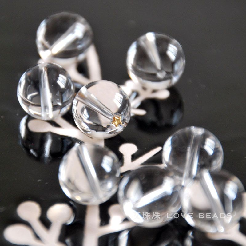 9a天然全净体白水晶4-14mm散珠子DIY手工串珠自己做首饰小众