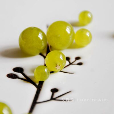 天然橄榄绿玉髓散珠子4mm6mmDIY手工串珠配件自己做手链项链