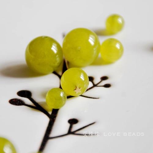 天然橄榄绿玉髓散珠子4mm6mmDIY手工串珠配件自己做手链项链