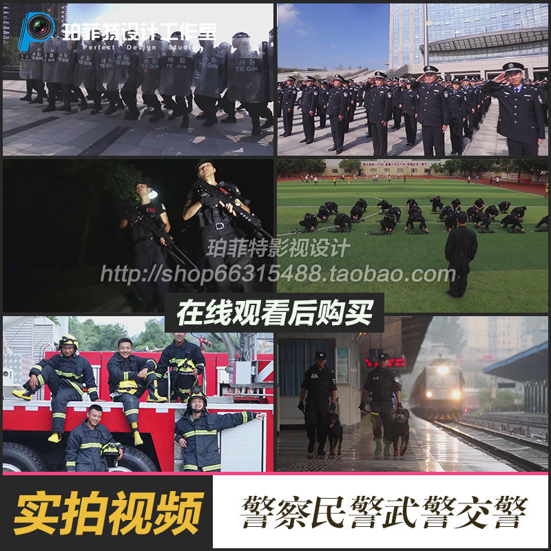 公安警察民警武警交警出警治安安全警车抓匪徒宣传形象视频素材