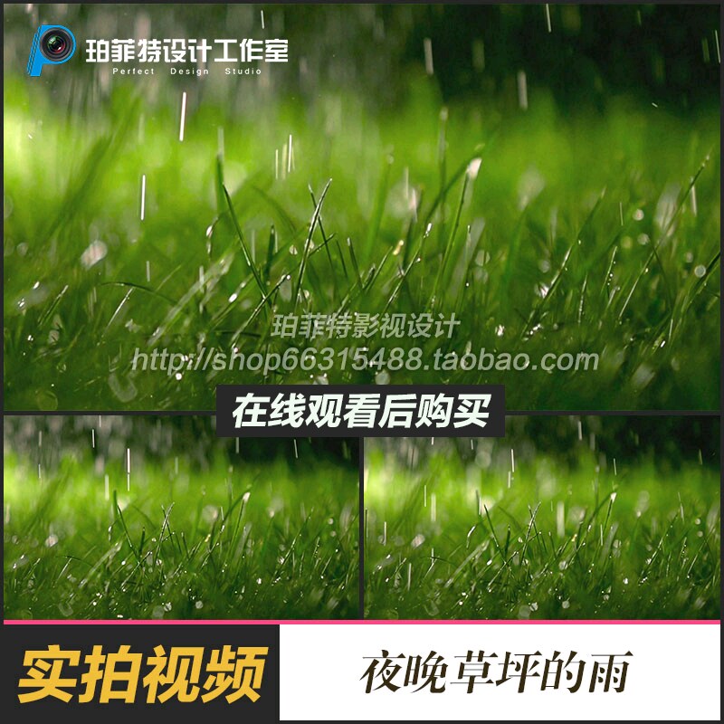 球场下雨草坪的雨小草淋雨球场淋草浇水打球下雨视频素材