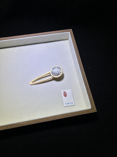 发2个广西壮锦手工发夹圆形款银紫凤蝶纹