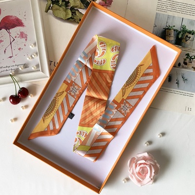 印花丝巾春秋长条韩版女丝带