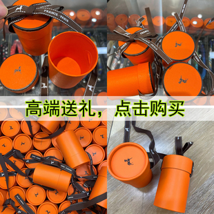 工厂现货牛皮色纸筒H家橘色圆筒高端包装盒小丝巾精美礼盒送客户