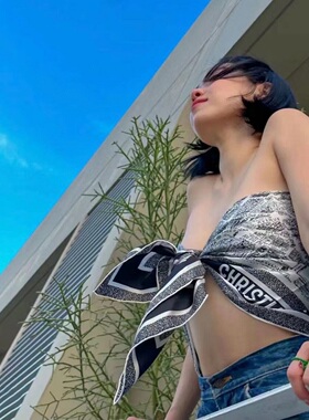 新款小围巾女辣妹大方巾丝巾抹胸