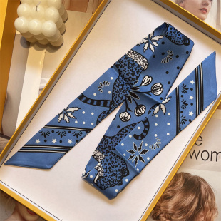 章若楠同款韩版夏季新款女士双面小丝巾丝带长条发带绑发职业领巾