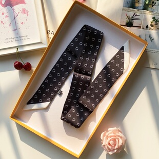 D字母丝巾秋冬款洋气时尚韩版长方形装饰缠手提包系包包手柄丝带