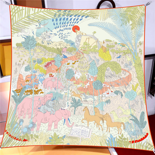 【动物狂欢】夏季新款防晒丝巾大方巾女头巾包头腰带青海旅游沙漠