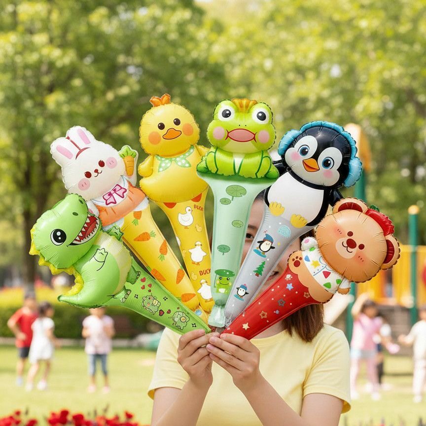 可爱气球手持打击手棒幼儿园生日气球