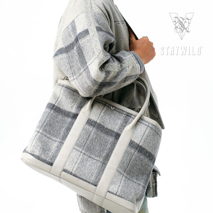 STAYWILD 联名ATTS X NASA三方联名花园包羊驼羊毛混纺手提托特包