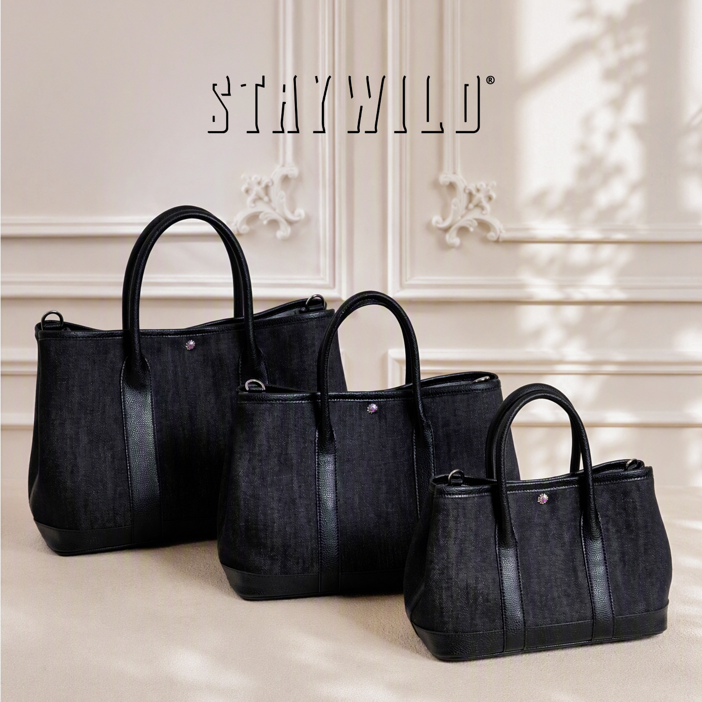 STAYWILD牛仔超纤手提单肩斜挎包