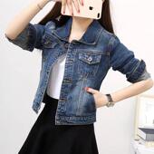 显瘦短装 2025春秋新款 牛仔衣潮 牛仔外套女短款 修身 时尚 加肥加大码
