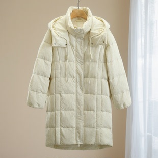 连帽宽松显瘦保暖羽绒服专柜正品 韩版 90白鸭绒 25冬外套 新Z