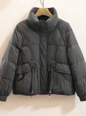 冬装首波【影】90鸭绒！简约立领显瘦保暖羽绒服25冬新款休闲外套