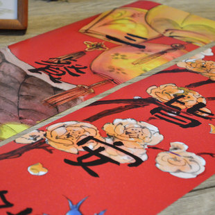 插画师肚子杜杜原创设计对联套装岁月静好温暖治愈乡间生活