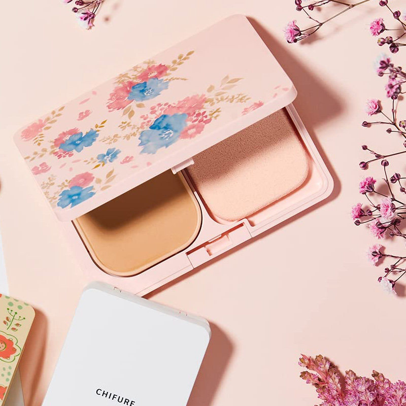 日本COSME推荐 CHIFURE千妇恋粉饼 保湿雾面定妆毛孔隐形遮瑕防晒