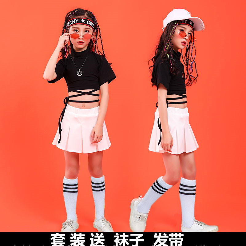 露脐爵士舞儿童演出服女