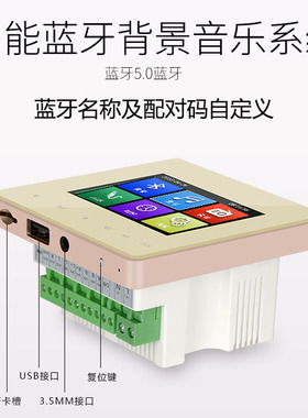 86型家庭背景音乐主机控制器酒店功放面板系统套装智能家居播放器