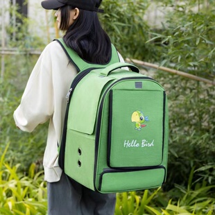 鹦鹉外出背包玄风遮蔽手养鸟太空舱双肩外带包透明玄风笼子便携箱