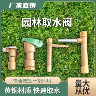 6分1寸园林绿化取水器 黄铜快速取水阀取水器 草坪铜洒水栓钥匙杆