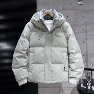 潮牌连帽潮流休闲时尚 新款 简约高级感痞帅棉洗免熨 羽绒服冬季 男士