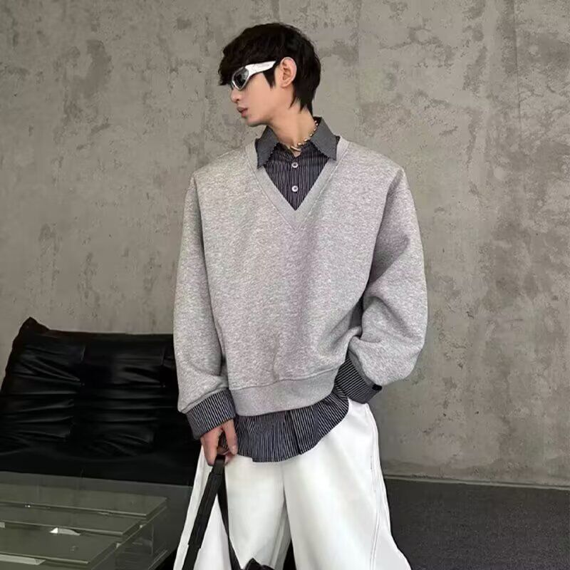 1506-1/WC1761/P48春季假两件衬衫领卫衣男韩系,男装衬衫,星座1506-1