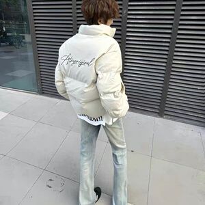1506/MC911/P57复古美式潮流字母印花棉衣棉服男秋冬面包服外套1图片