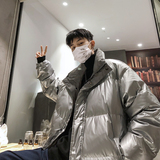 加厚情侣冬季白鸭绒立领宽松加厚保暖羽绒服银色028/，男装羽绒服，星座1506-1