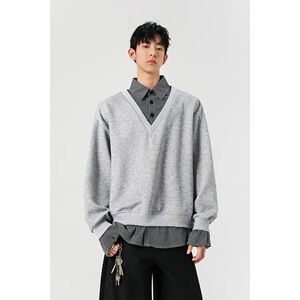 1506-1/WE031/P56Hualun春季假两件衬衫领卫衣男图片