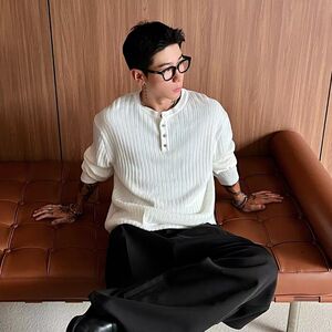 1506-1/WM101/P46内搭亨利领针织衫男麻花扭绳图片
