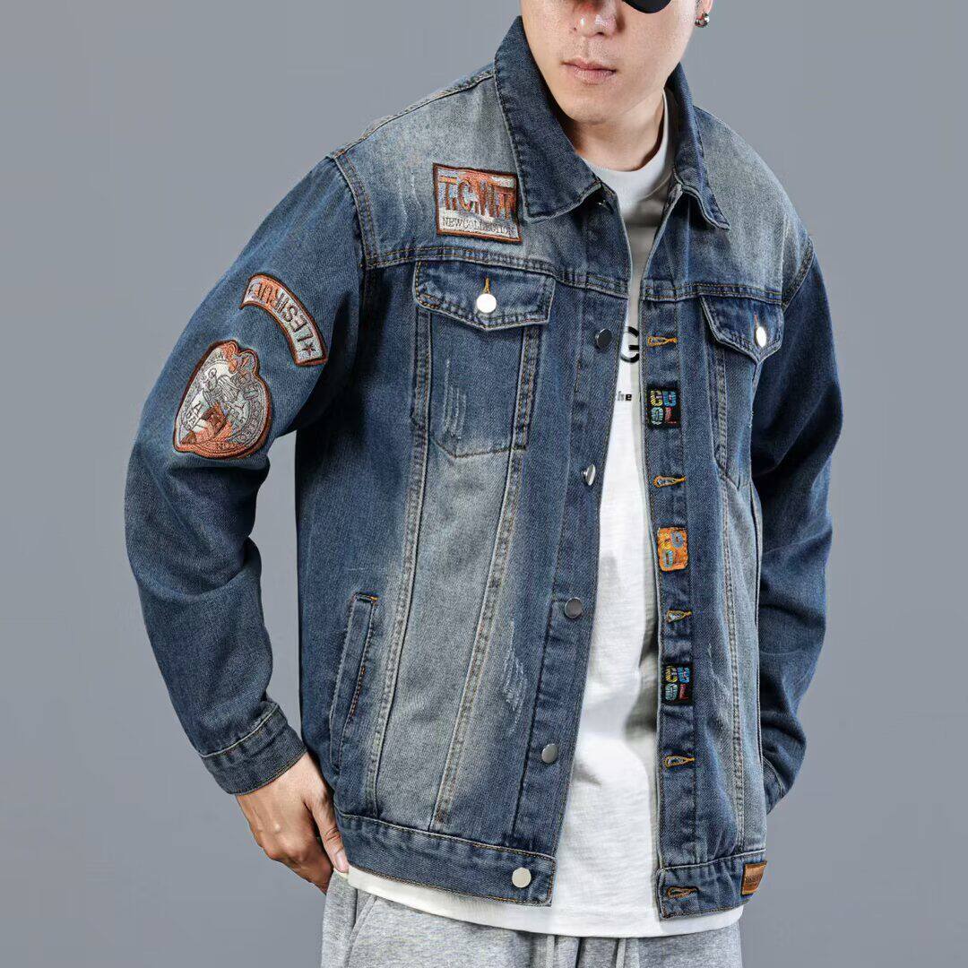 1506-1/JY11281/P69新款潮牌徽章刺绣牛仔夹克,男装夹克,星座1506-1