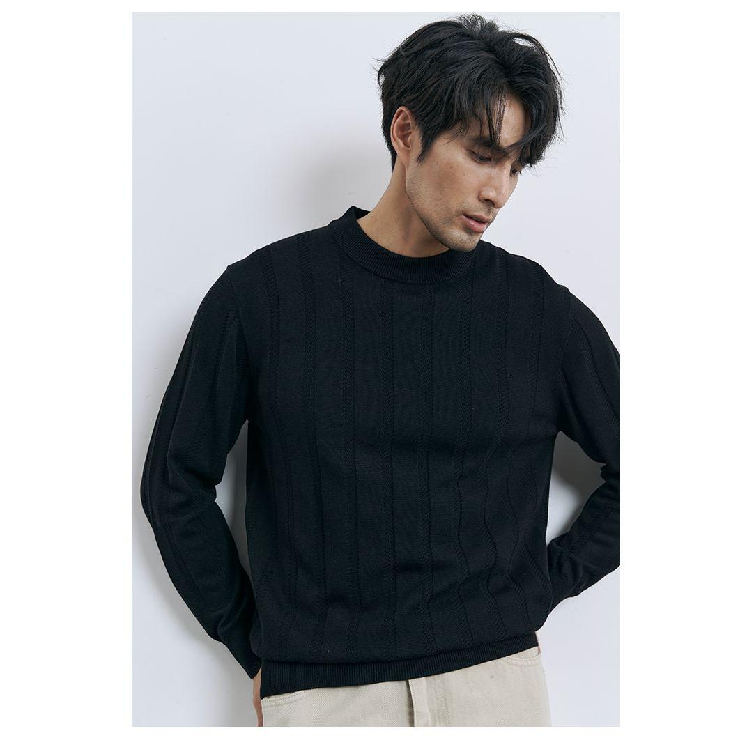 1506/MM8961/P52纯色内搭圆领针织衫上衣套头修身抗条毛衣打底衫3，男装T恤，星座1506-1