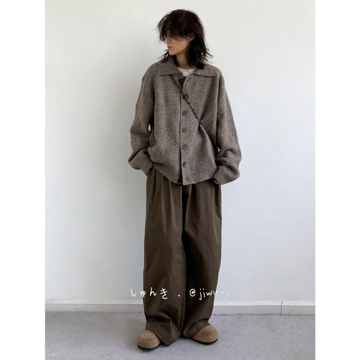 1506/M31881/P54复古翻领短款针织毛衣女小众软糯圈圈纱开衫1,男装针织衫/毛衣,星座1506-1