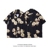 1506-1/C25531/P29夏威夷风设计感痞帅宽松衬衣男女，男装衬衫，星座1506-1