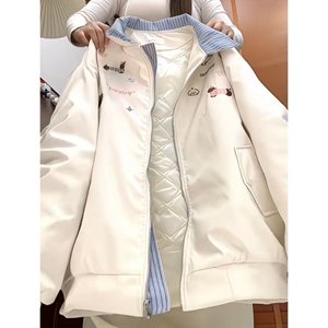 1506/QM2970/P63女士棉服冬季新款韩版高级感气质宽松加厚翻外套1图片