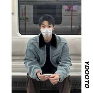 1506-1/JJK9821/P79高级感工装短款上衣高街潮牌飞行员夹克图片
