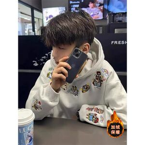 1506/WYT161/P52原创可爱蜡笔小新刺绣连帽卫衣百搭上衣1图片