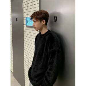 1506/MH23071/P52高级感软糯毛衣男款冬季加厚马海毛针织衫2图片