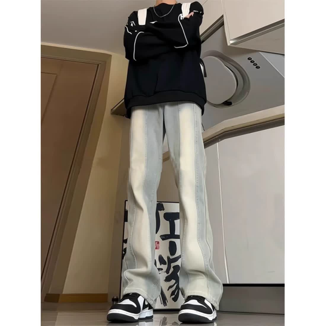 1506-1/K20091/P41黄泥色渐变牛仔裤男款喇裤,男装牛仔裤,星座1506-1
