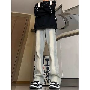 1506-1/K20091/P41黄泥色渐变牛仔裤男款喇裤图片