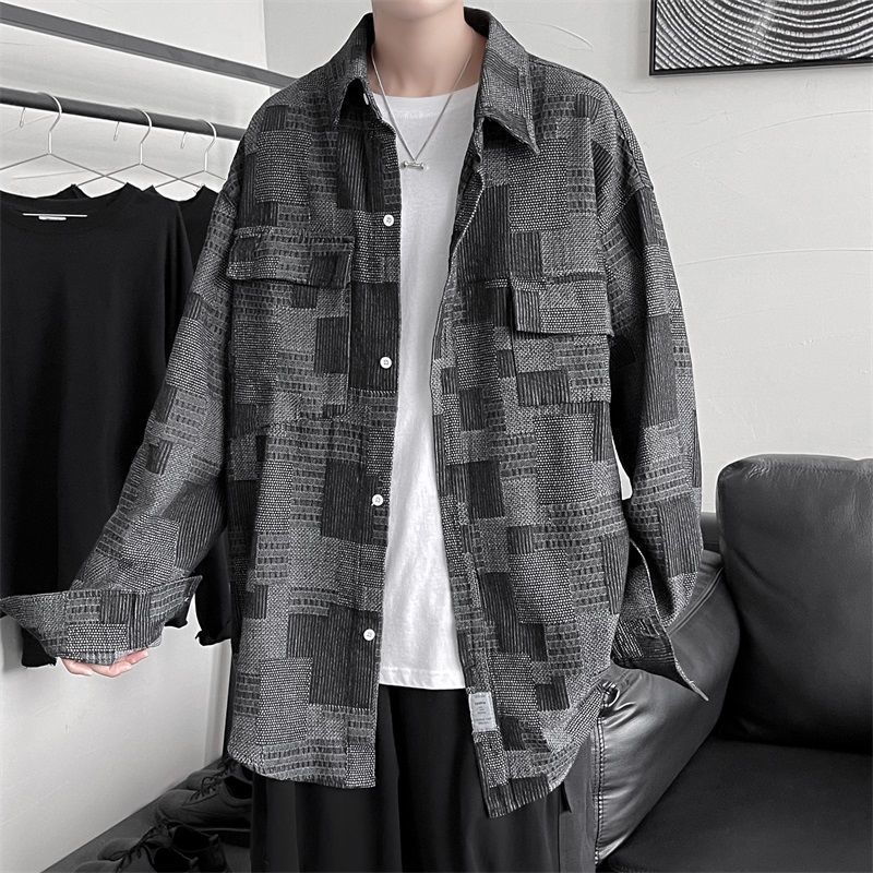 1506-1/C4561/P52秋季新款衬衫男宽松小众设计感上衣男,男装衬衫,星座1506-1